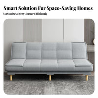2-in-1 Functionality Armless 3-Seater Sofabed Space-Saving Sleeper Sofa Budgetcost-effective transformable Couch Foldable for Small Apartment Dwellers, Students, Homeowners, Home Office