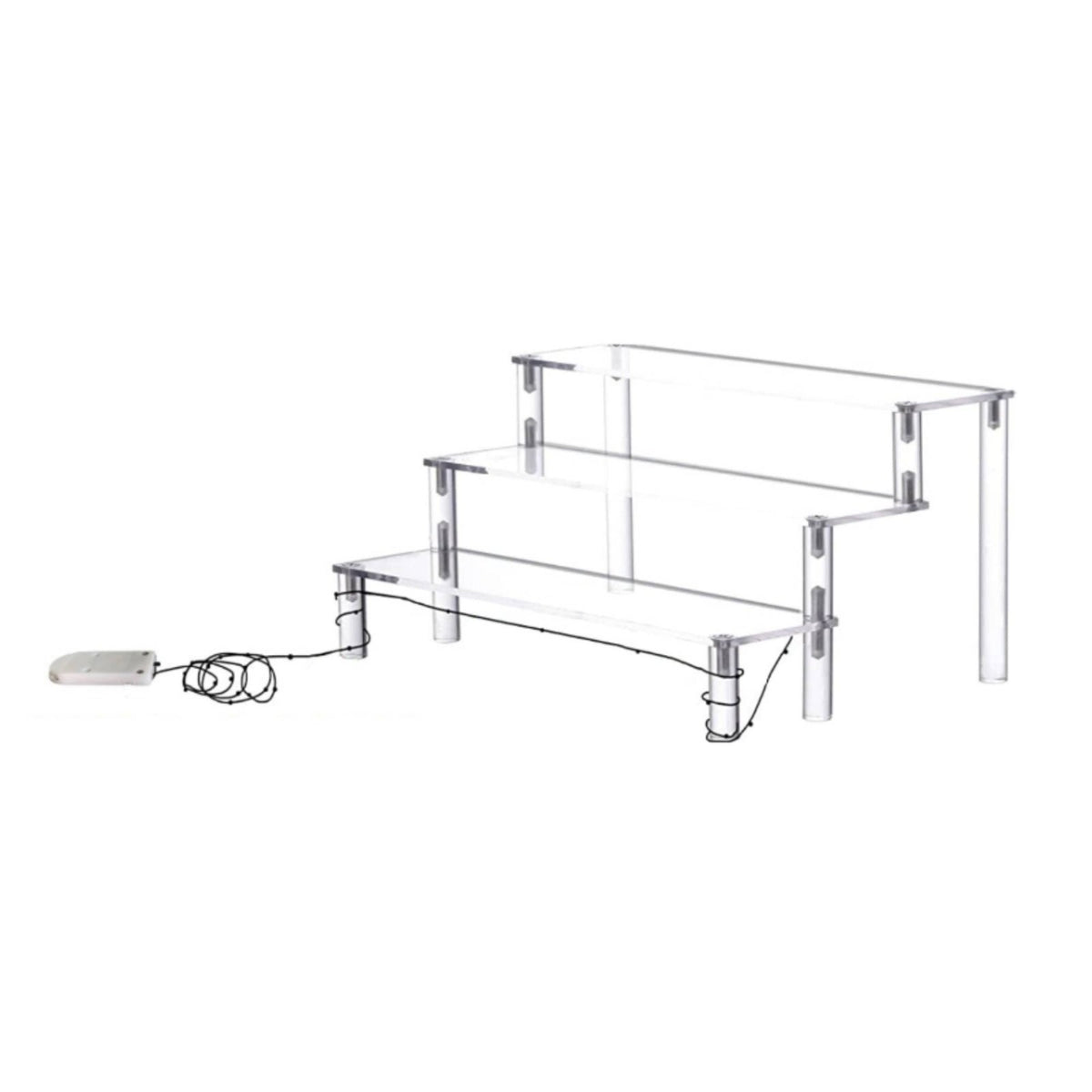 Lighted Display Stand Space Saving Tiered Acrylic Shelf Sturdy and Stable