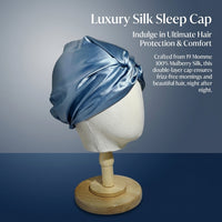 Fully Silk Bonnet for Sleeping Women, 19 Momme Double Layer Cap with Elastic Band, Pure Protection for Ladies