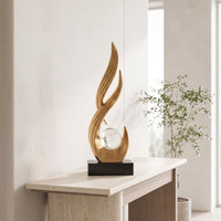 Modern Abstract Sculpture Contemporary Resin Ornament Sculpted Sculpture with Sphere Upward-Flowing for Home Decorators, Art Collectors, Wine Cabinet, Display Shelf, Living Room