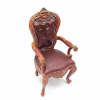Zinc Alloy 1:12 Scale Chair Lightweight European Backrest Chair Realistic Details Dollhouse Armchair Wear Resistant