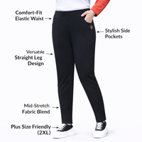 Ladies Trousers for Women UK with Elastic Waistband and Pockets, High Waisted for Office Wear, Plus Size up to 7XL