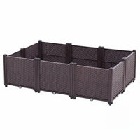 Balcony Growing Vegetable Planter Box Stackable Modular Planting Box Sturdy Plastic Raised Garden Bed Easy Assembly for Beginners, Patio
