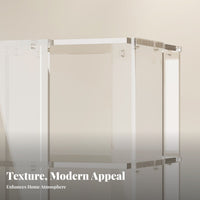 Transparent Look 2-Tier Clear Trolley Modern Design 2-Tier Rolling Organizer Multi-Functional Side Table Slim contour for Office Workers, Party Hosts, Living Room, Next to Sofa, Bedroom, Small Spaces