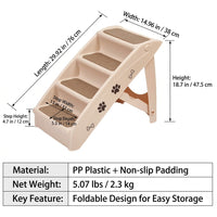 Dog Steps for Bed and Sofa with Foldable Design for Small Portable Pet Stairs with Gradual Incline, Lightweight Construction
