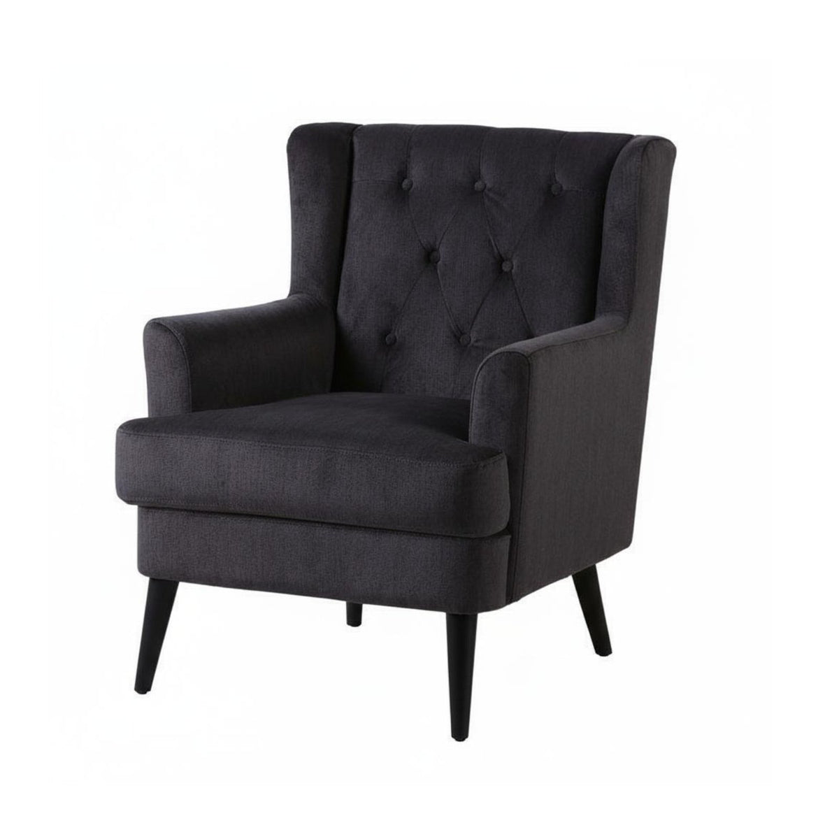 Modern Design Button-Tufted Wingback Chair Comfortable Cushion Button-Tufted Wingback Armchair Sturdy Frame Living Room Furniture Skin-Friendly Upholstery for Office Workers, Homeowners, Readers, Balcony, Bedroom, Reading Nook, Reception Area