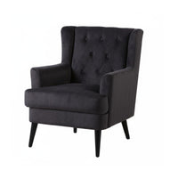 Modern Design Button-Tufted Wingback Chair Comfortable Cushion Button-Tufted Wingback Armchair Sturdy Frame Living Room Furniture Skin-Friendly Upholstery for Office Workers, Homeowners, Readers, Balcony, Bedroom, Reading Nook, Reception Area