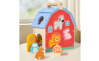 Wooden Shape Sorting House Educational Wooden Farm Shape Sorter and Farm Animal Sorter for Little Ones, Kids