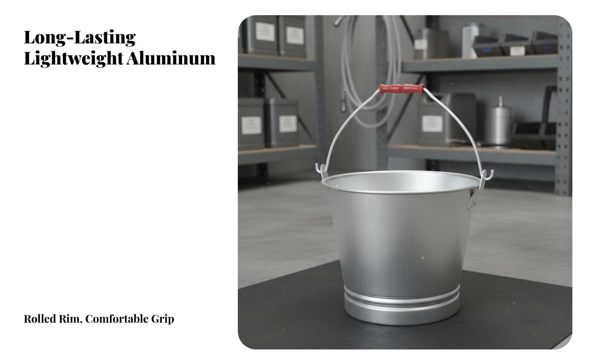 Seamless Joining Aluminum Pail Blast-Resistant-Proof Pail Utility Container for Firefighters, Industrial Workers, Gas Station Attendants Plants, Factories, Workshops, Warehouses