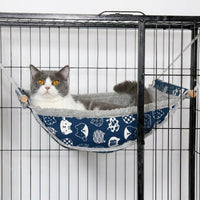 Cat Hammock Bed for Indoor Use, Patterned Irregular Cat Cage Hammock with Hooks, Handmade Stitching Warmth Core Function Winter Bed Accessories
