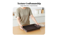 Braided Organizer Basket Multifunctional Imitation Rattan Basket Wicker Tray for Kitchen, Restaurant, Washroom