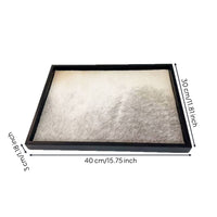 Metal Tray with Horsehair Elegant Rectangular Tray Low-Height for Vanity