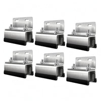 6 Pieces Brushed Silver Roof Rack Bracket 90-Degree Cargo Rack Bracket Threaded Bolts Vehicle Accessory Guard Pads