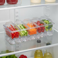 Divided Serving Tray with Lid Portable Compartment Snack Container Clear