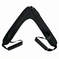 V-Shaped Pulldown Handle Nylon Gym Pull Strap Metal Attachment Loop Cable Exercise Strap Black