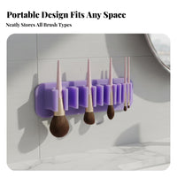 Makeup Brush Dehydrating Rack Easy to Clean Silicone Makeup Brush Holder Portable Desktop Cosmetic Tool Stand for Women, Dressing Table, Bedroom