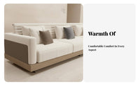 Straightstraight-spine Settee New Chinese design Sofa Wabi-Sabi Aesthetic Living Room Furniture for Interior Designers, Homeowners, Reception Area, Hotel, Lobby