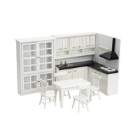 Miniature Kitchen Set 1:12 Scale Dollhouse Kitchen Cabinet Detailed for Diorama