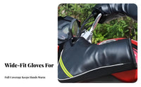 2 Pieces Windproof Motorcycle Handlebar Gloves Fleece Lined Motorcycle Handlebar Muffs Easy Installation for Outdoor Commuting