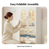 Installationtool-tool-free Foldable Storage Tower Easy Assembly Home Furniture Space-Saving Organizer Unit Large Capacity for Infants, Homeowners, Nursery, Bedroom, Narrow Spaces, Playroom