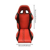 Go-karting Seat with Slide Rail Solid Cushion with Backrest Adjustable Bucket Seat for DIY Builders, Hobbyists