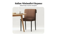 Light Luxury Design Upholstered High-Back Chair Ergonomic Backrest Upholstered Armless Side Chair Easy to Clean Kitchen Seat Stain-Resistant for Homeowners, Design Enthusiasts, Restaurant Owners, Dining Room, Home Office
