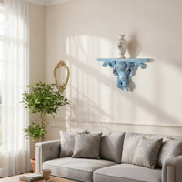 Cherub Wall Shelf Ornate Shelf with Cherub Bracket Carved Wall Bracket Vintage-Inspired Decor Sculptural for Homeowners