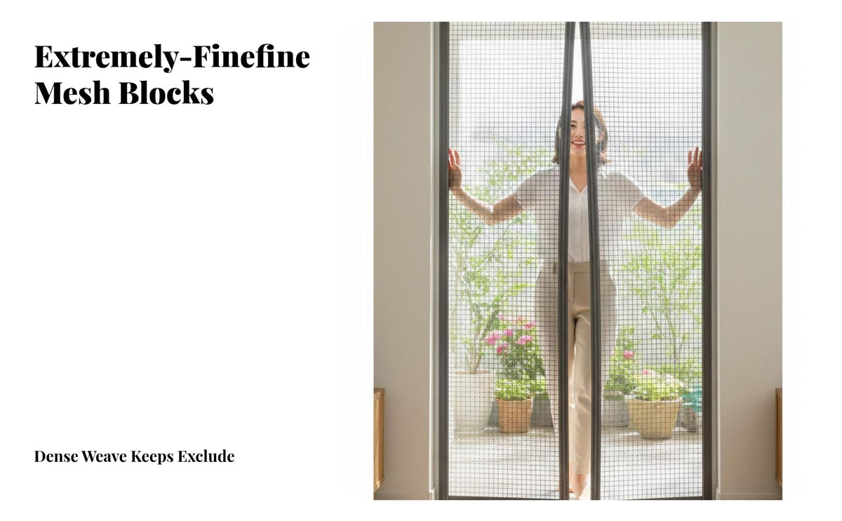 Keeps bar Closure Door Mesh self-stick Closure Mesh Panel Handsunrestricted Entry Barrier Allows clean Air for Renters, Homeowners, Parents, Summer, Doorroute, Balcony, Kitchen