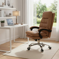 Luxury Design Leather Executive Chair Comfortable High Back Executive Chair Thickly Padded Cushion Adjustable Support for Executives, Conference Room