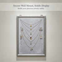 Wall-Mounted Wooden Jewelry Display Frame for Necklaces, Earrings, and Studs