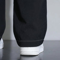 Mens Trousers with Elastic Waist for Daily Wear, Casual in Wrinkle Resistant Material, Straight Leg Loose Fit Pants, Plus Size