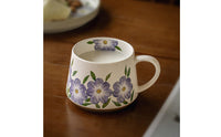 Wide Handle Vintage Floral Coffee Mug Easy to Clean Coffee Mug for Office