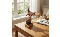 Wooden stingrays Batoid Ornament Solid Wood stingrays Batoid Sculpture Handmade Wooden Desktop Ornament for Art Collectors, Bookshelf, Entryway Table