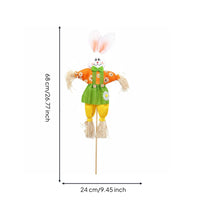 Easter Bunny Scarecrow Festive Straw Rabbit Decoration Handmade Look