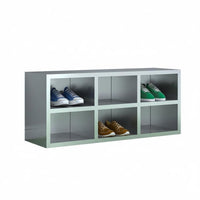 Rust-Proof Stainless Steel Shoe Cabinet Easy to Clean Multi-Compartment Shoe Locker Heavy-Duty Workplace Furniture for Workshop