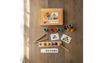 Color Sorting Toy Preschool Color Sorting Board Wooden Toy with Tweezers STEM Sensory for Toddlers, Kindergarten, Playroom