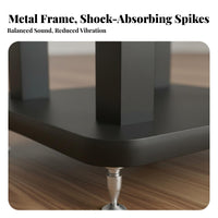 Shock-Absorbing Speaker Floor Stand Vibration Reduction Bookshelf Speaker Stand Stable Base Design Metal Audio Rack Anti-Slip Pads for Home Theater Enthusiasts, Audiophiles, Professionals, Stage