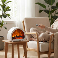Tabletop Mist Humidifier with Flame Effect Compact Fireplace Humidifier Portable Flame Dispenser Quiet for Living Room, Bedroom, Office, Bedside