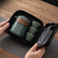 Travel Tea Set, For 3 People, Ceramic, Portable Tea Set, 280ml Teapot, 35ml Teacups