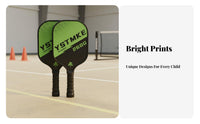 Indoor & Outdoor Use Kids Pickleball Paddle Easy to Learn Pickleball Paddle Anti-Slip Sweat-Absorbent Grip for Family, Backyard, Park, Beach