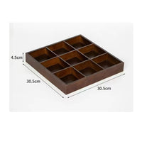 Grid Snack Platter Wood Wooden Compartment Tray for Party