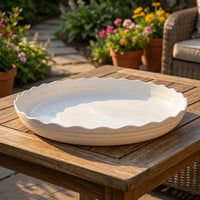 Plant Trays and Saucers with Wavy Rim, Heavy Duty Pot Saucers for Pot Drip, Assorted Colors Round Base for Outdoor Garden Plants and Home Gardening