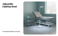 High Color Rendering Adjustable Gooseneck Examination Lamp Flicker-without Flicker Rolling Base Esthetician Light Energy Saving Rolling Base Esthetician Lamp 8x Magnification for Artists, Dermatologists, Professionals