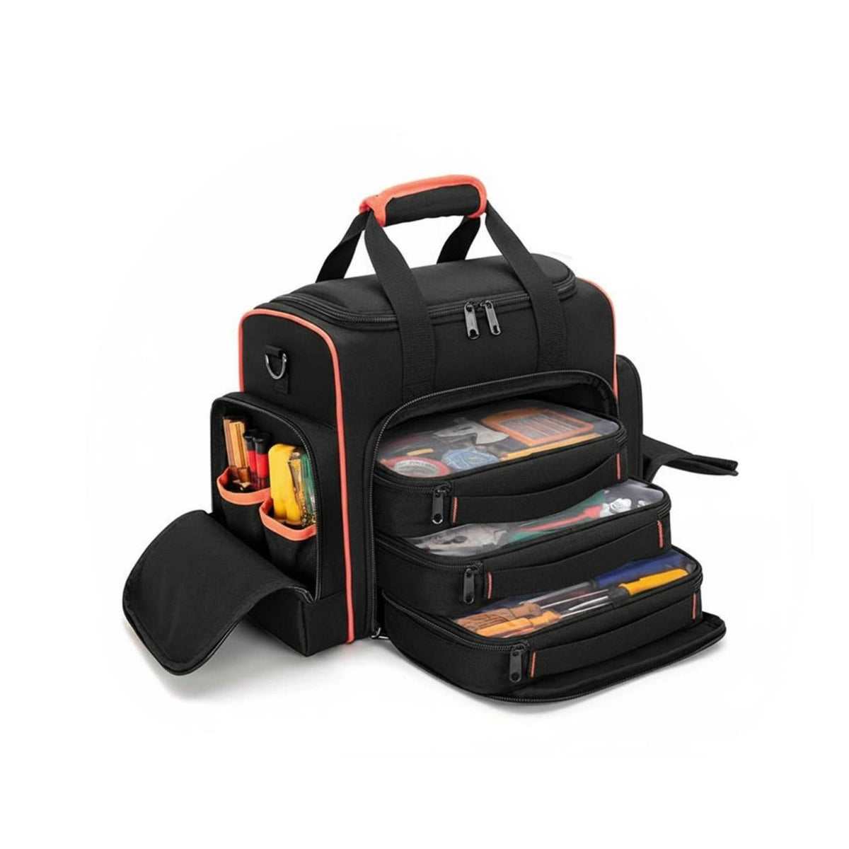 Wear-Resistant Electrician Tool Bag Oxford Cloth Multi-Compartment Tool Bag Rubber Feet for Technicians