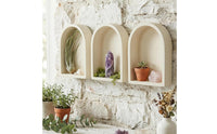 3 Pieces Minimalist Black Wooden Wall Shelf Decorative Arched Wall Shelf Boho Aesthetic Home Decor Space Saving for Living Room, Bedroom