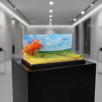 Collection Gift 1:64 Scale Miniature Scene Professional Grade Craft Wetland Grassland Scene Model Dustproof Cover Miniature Landscape Display Case for Hobbyists, Desk, Shelf