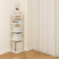 Space-Saving Multi-Tier Corner Shelf Easy Assembly 5-Tier Corner Shelf Simple Design Storage Rack Exposed Shelving for Apartment Dwellers, Homeowners, Students
