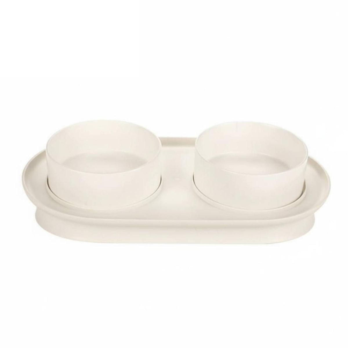 Easy to Clean Double Ceramic Pet Bowl Set Non-Slip Base Double Pet Bowl Set Spill Proof Tray Elevated Cat Feeder Whisker Fatigue Friendly for Cats, Small Dogs