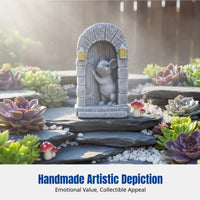 Handmade Door Simulation Figurine, Resin Stone Sculpture, Garden Decor, Miniature Scene Ornament