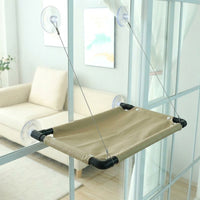 Window Cat Bed with Suction Cup Cat Seat, Foldable PP Material Frame and Textile Pet Perch, Indoor Hammock for Sunbathing and Relaxation Area